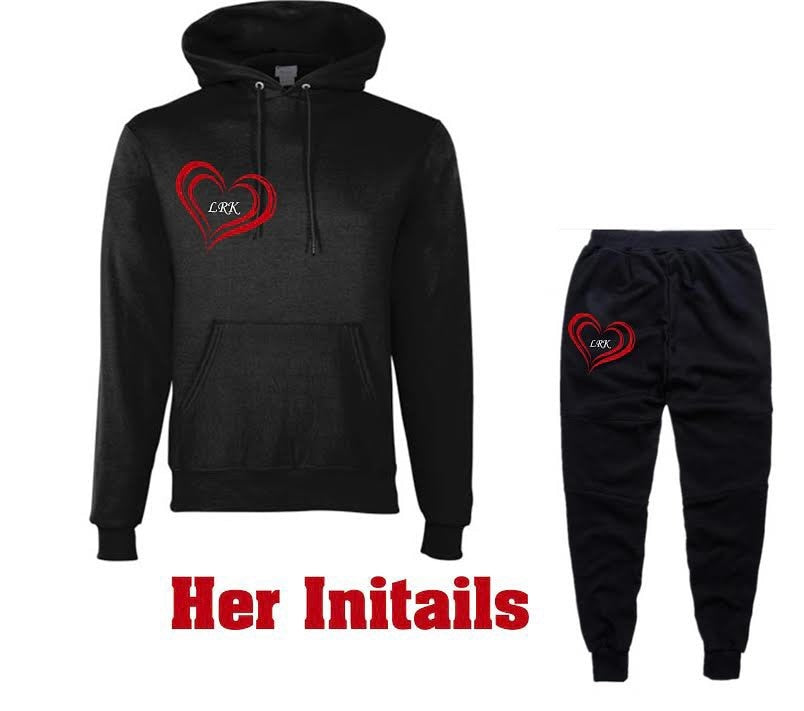 His and hers Valentine’s Day track suits