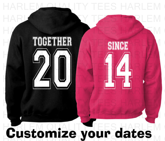 Customize Couple Hoodies (Together Since)