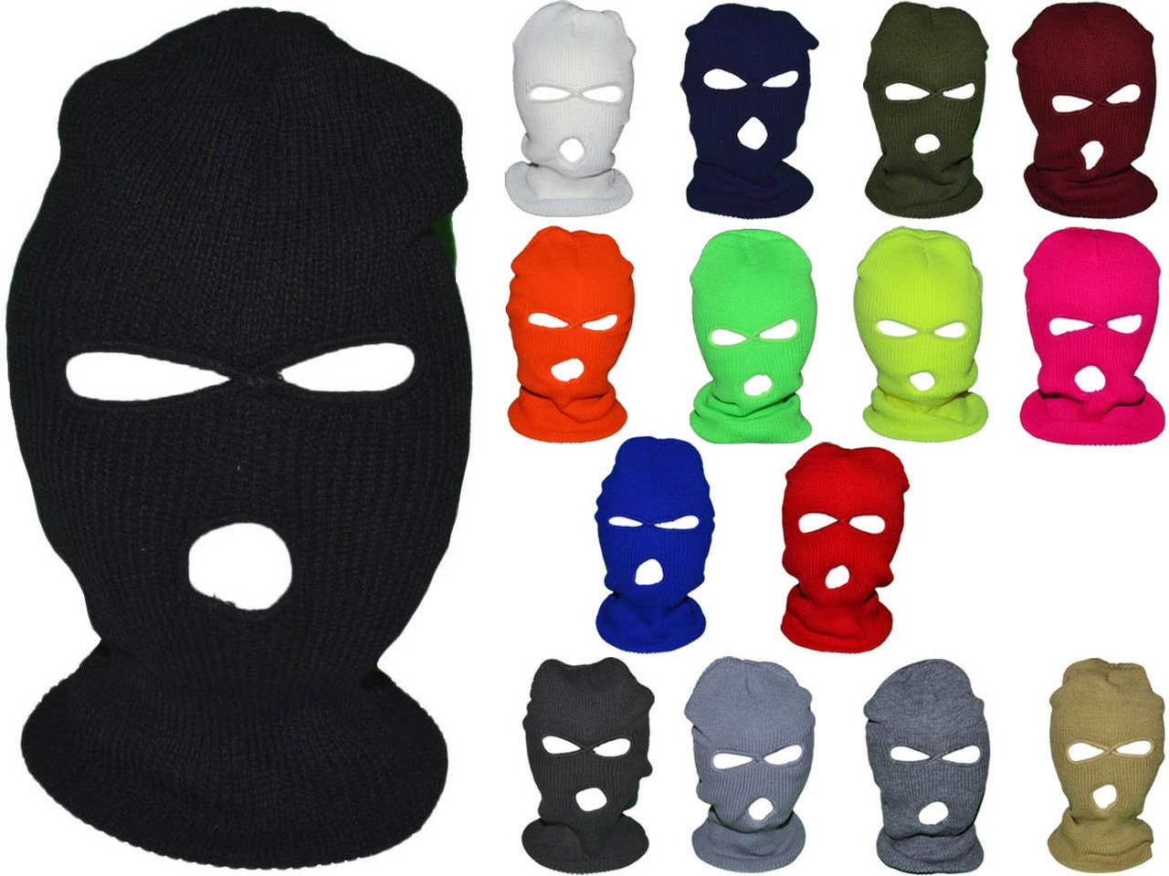 Wholesale Winter 3-Hole Knitted Full Face Cover Ski Mask