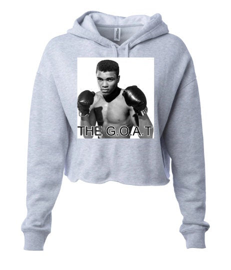 The G.O.A.T Muhammad Ali Women's Crop Top Hoodie