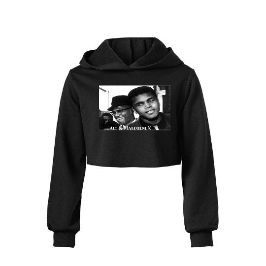 Muhammad Ali and Malcolm X Women's Crop Top Hoodie