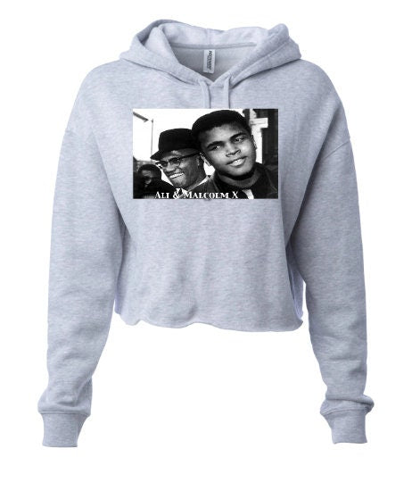 Muhammad Ali and Malcolm X Women's Crop Top Hoodie