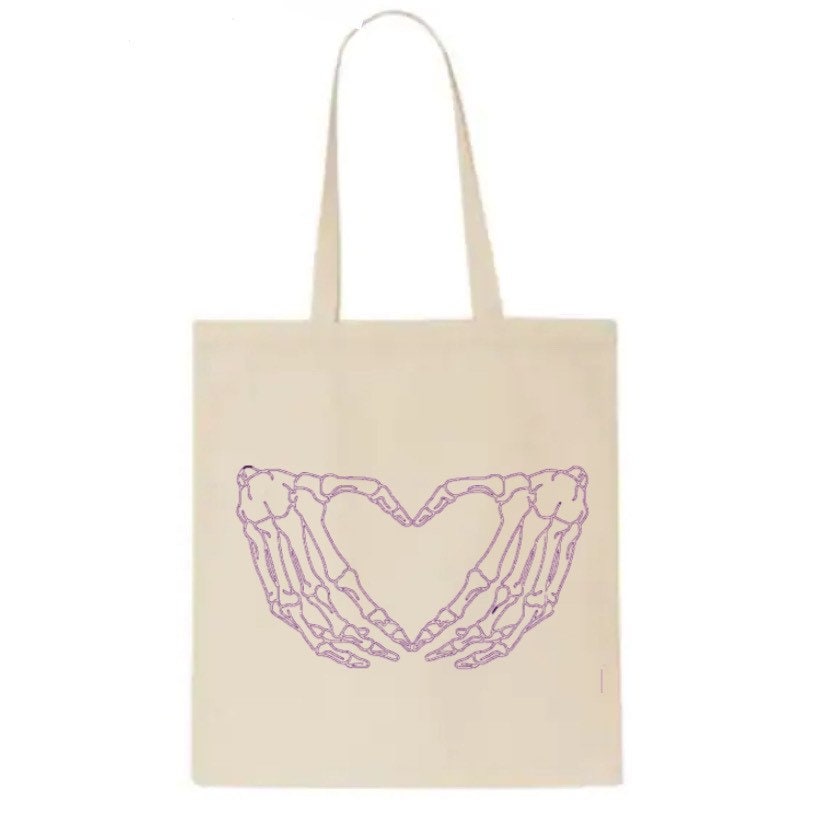 skull heart purple | Tote bag