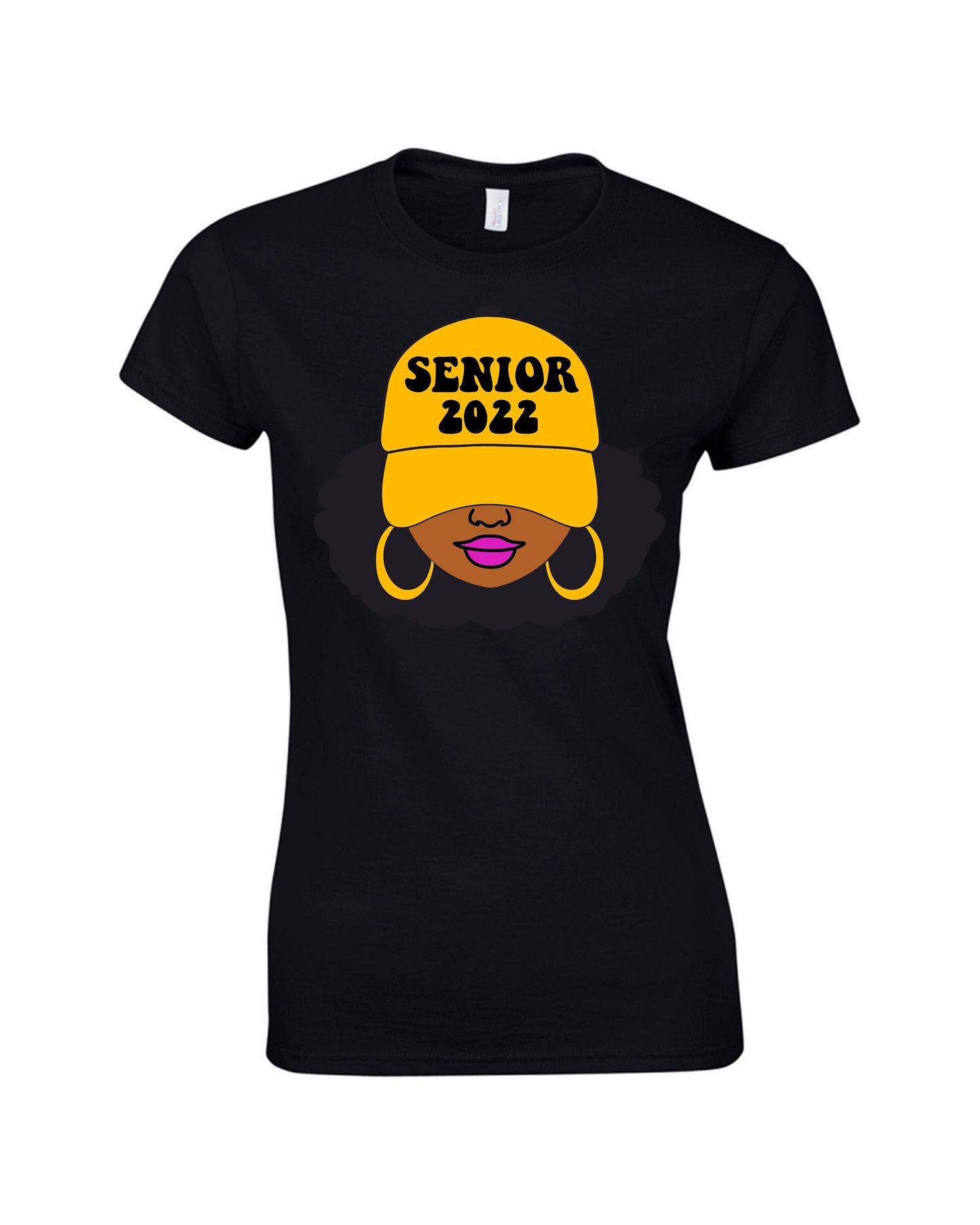 Female Graduation Melanin Afrocentric women's 2022 senior form fitting shirt  Gradation gift