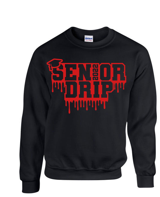 Senior 2022 Drip Graduation Crew neck sweatshirt