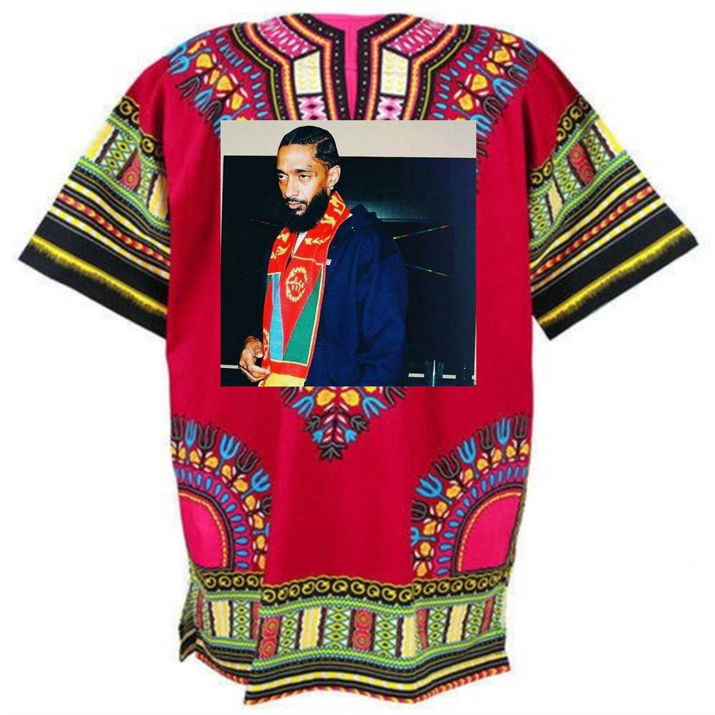 Nipsey Hussle the Real Ermias Asghedom Art on a Dashiki Shirt