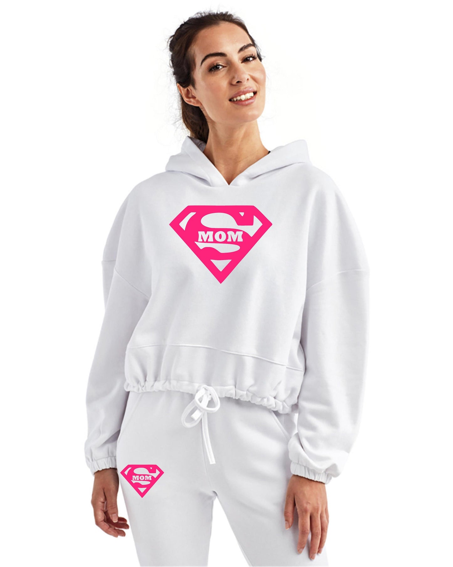 Super Mom Ladies Cropped Sweatsuit