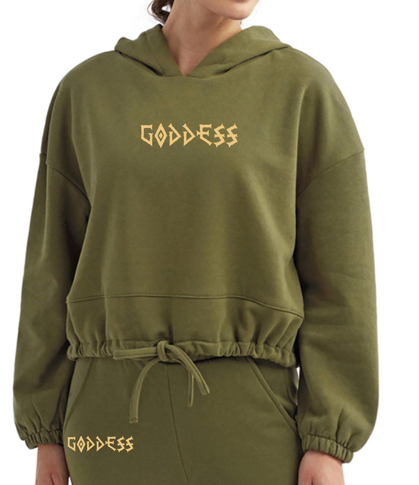 Goddess Ladies Cropped Sweatsuit